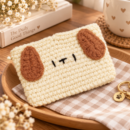 Livqento® Handmade Crochet Dog Coin Purse – Cute Zipper Wallet & Small Pouch