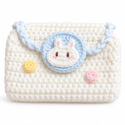 Livqento® Handmade Crochet Bunny Coin Purse – Cute Mini Wallet with Braided Strap