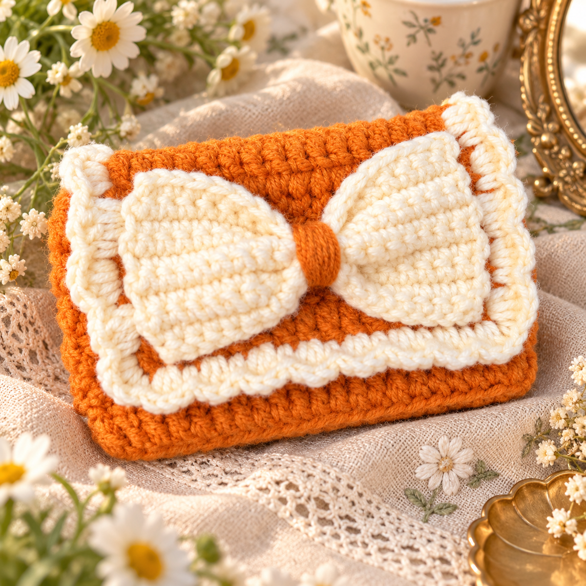 Product Title: Livqento® Handmade Crochet Bow Coin Purse – Cute Knitted Mini Wallet for Coins, Cash & Small Essentials