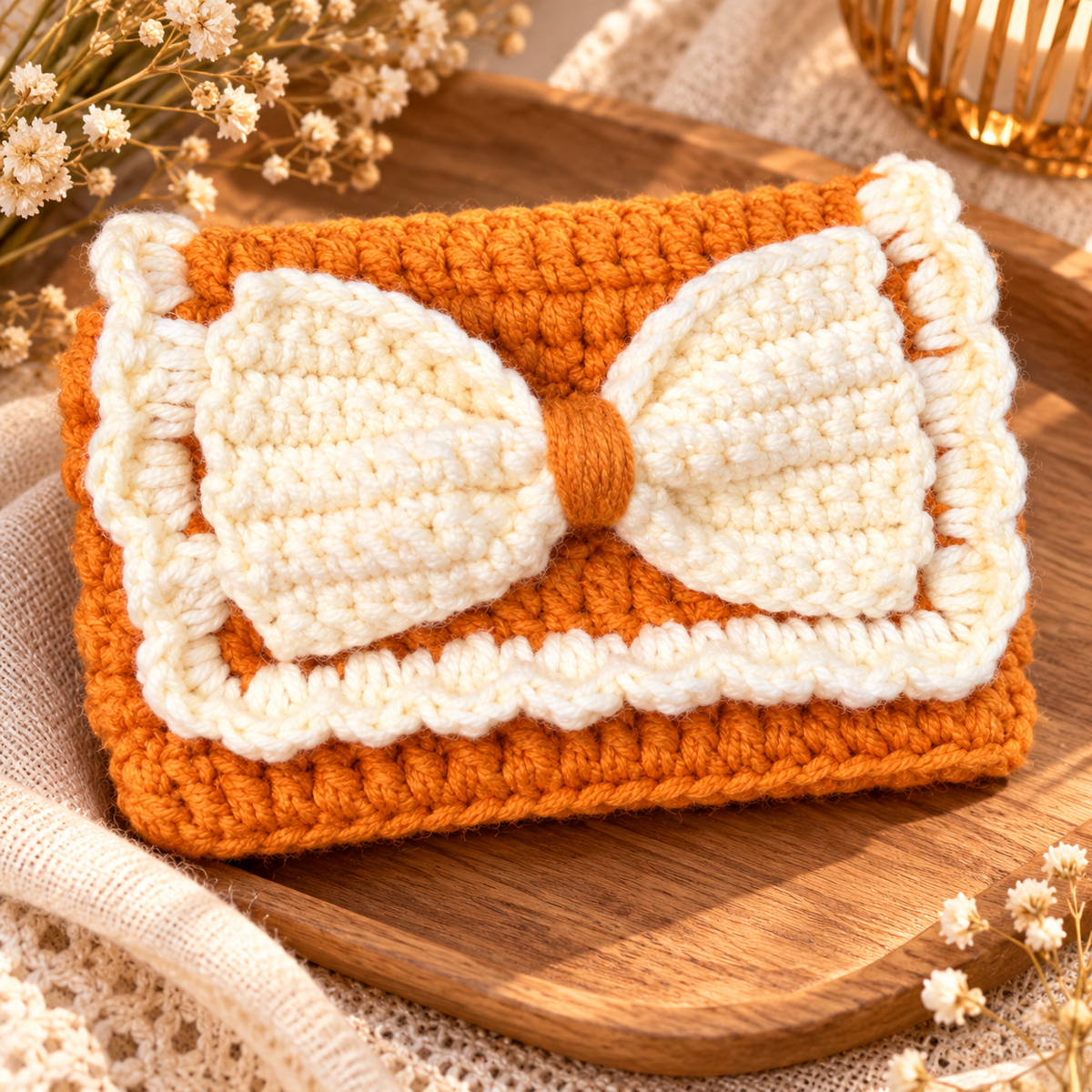 Product Title: Livqento® Handmade Crochet Bow Coin Purse – Cute Knitted Mini Wallet for Coins, Cash & Small Essentials