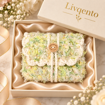 Livqento® Handmade Crochet Coin Purse – Soft Knitted Mini Wallet Pouch for Coins, Cash, Cards & Small Essentials